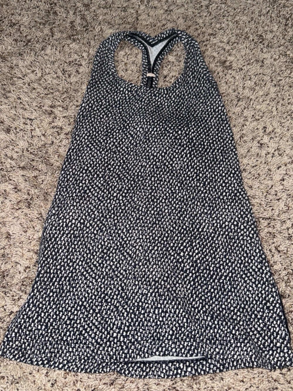 lululemon athletica Black and White Textured Racerback Tank